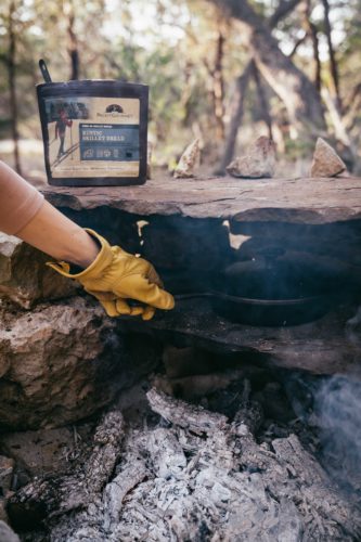 Use Leather Gloves to Cook Over a Campfire