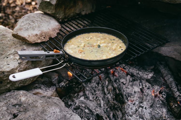 A small grill grate can elevate your cooking platform away from coals that are too hot.